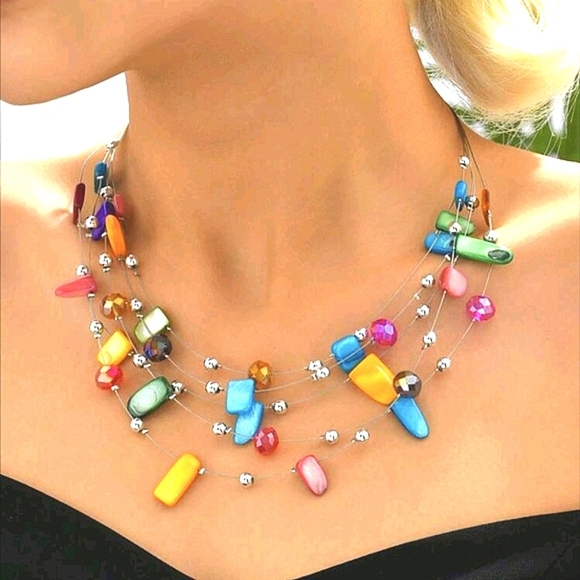 Necklace + Earrings Vacay Shell Necklaces Crystal Earrings Seashell Jewelry - Picture 7 of 8